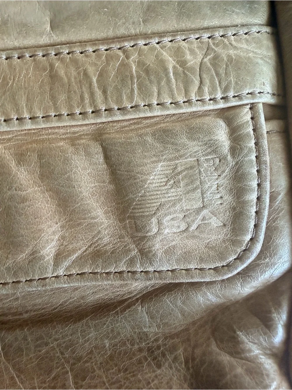 Vintage AmeriBag Healthy Back Bag Tan Leather Crossbody Sling Backpack